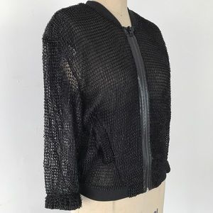 H&M Black Chainlink Bomber Jacket
